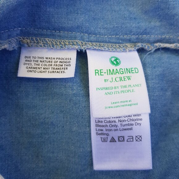 J.Crew Button-back chambray shift dress - Petite XXS - Picture 6 of 8